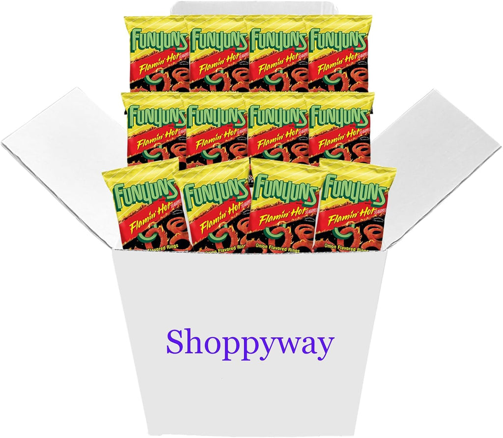 Funyuns Flamin Hot Onion Flavored Rings, 1.25 Oz Bags, Pack of 12, Bundled by Shoppyway