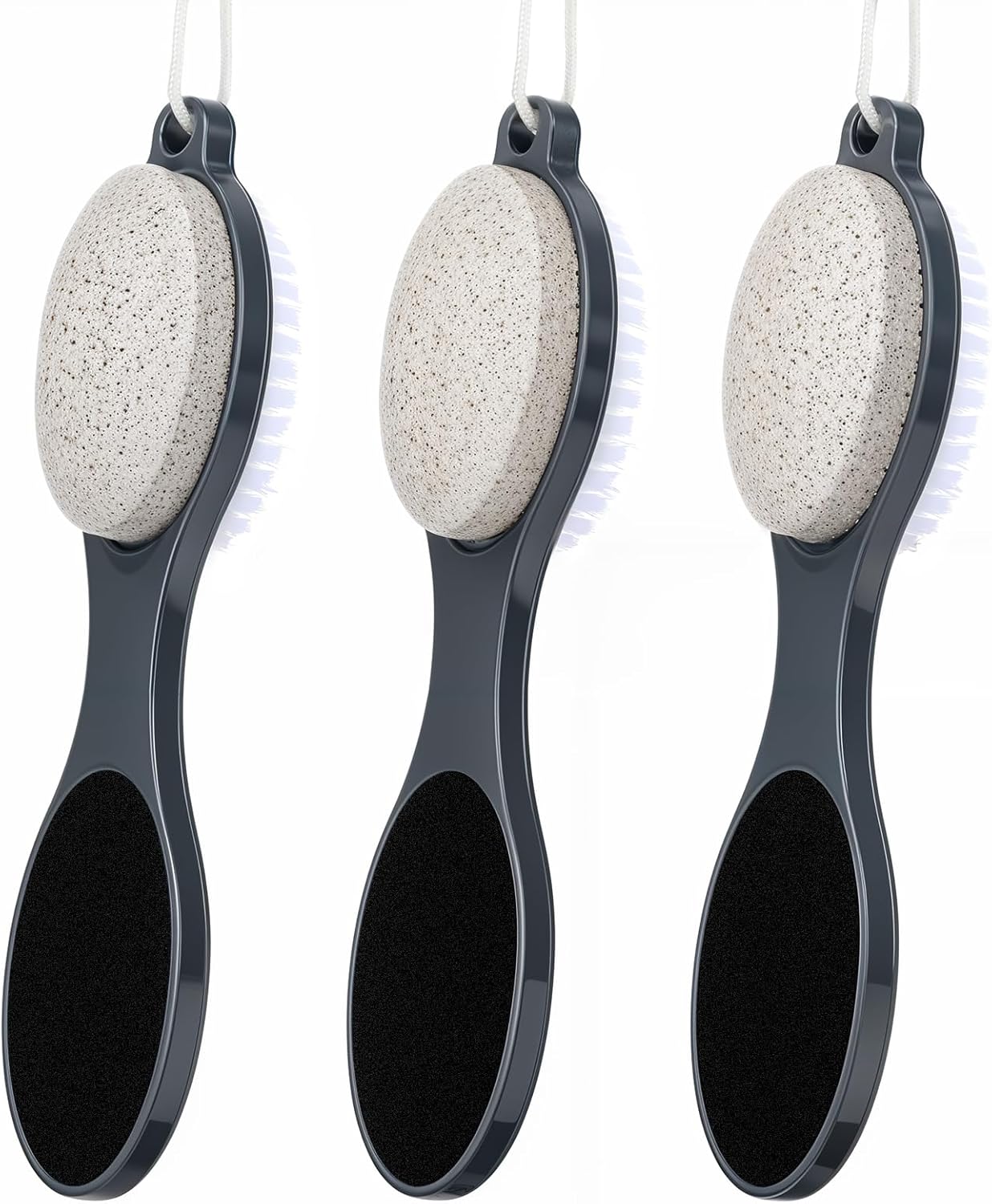 Foot File Callus Remover, 3 Pcs 4 in 1 Foot Brush Dead Skin Remover for Feet withFoot Scrubber, Pumice Stone, FootRasp and Sand Paper for Home Feet Care