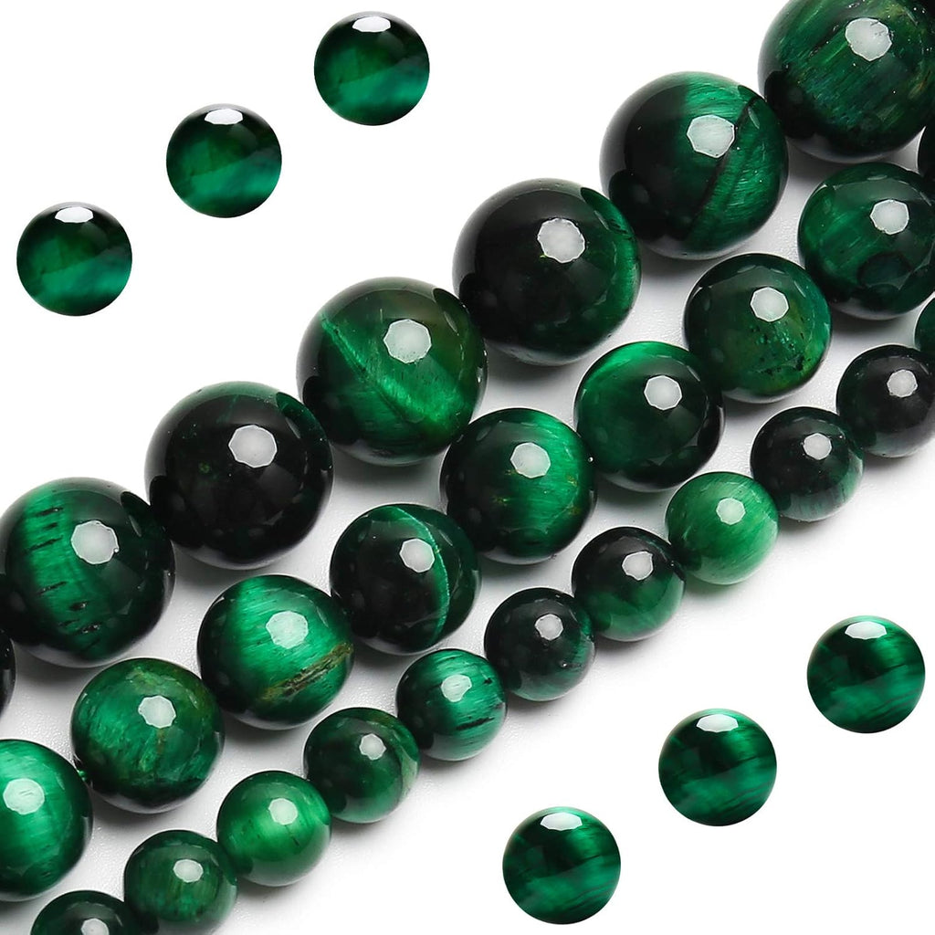 Natural Green Tiger Eye Beads, Grade AAA Gemstone Round Loose Beads 8MM 100PCs Bulk Lot Options, Semi Precious Stone Beads for Jewelry Making