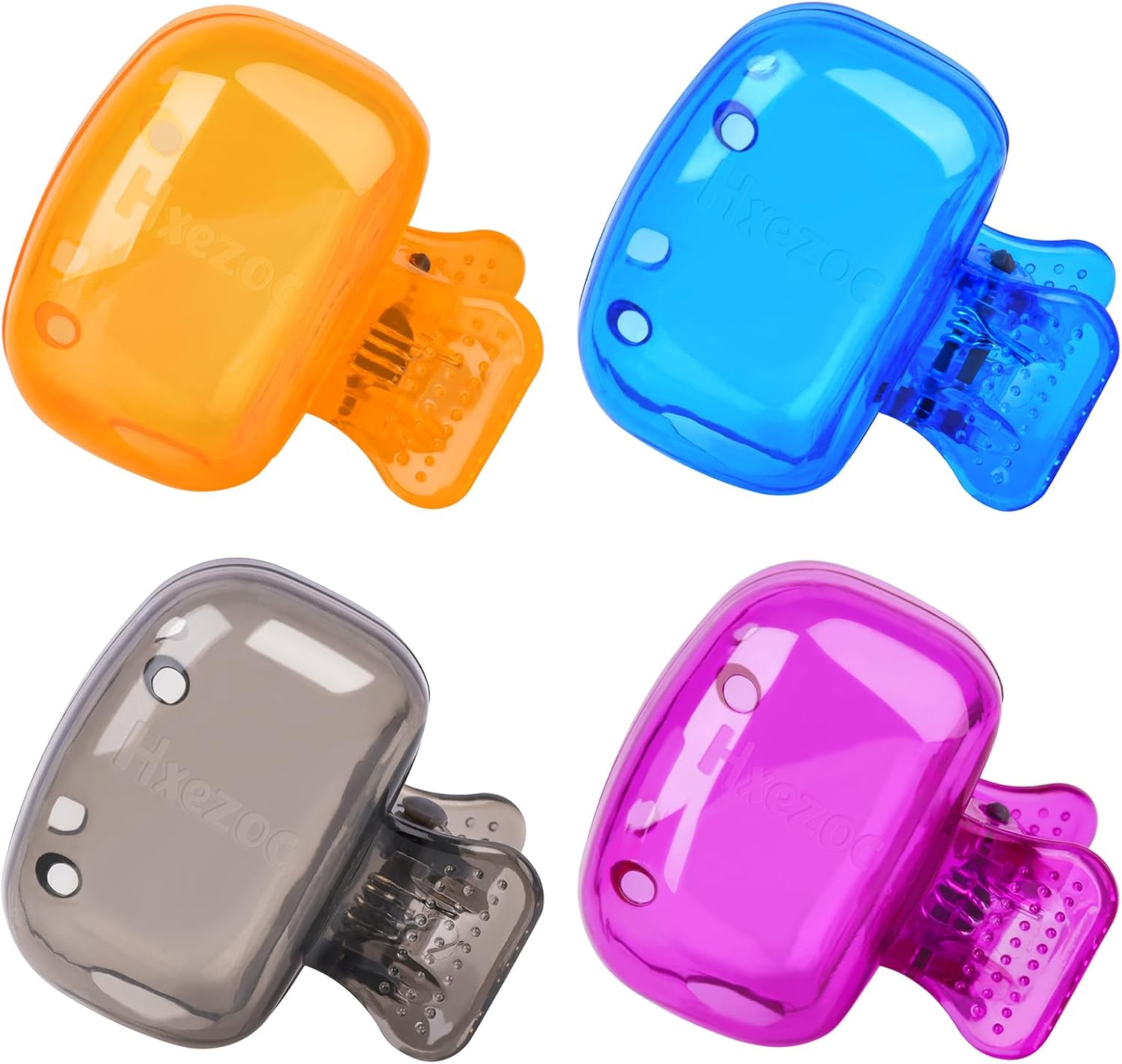 Hxezoc 4 Pack Travel Toothbrush Head Covers Toothbrush Protector Cap Brush Pod Case Protective Portable Plastic Clip for Household Travel, Business, School, Bathroom, Camping
