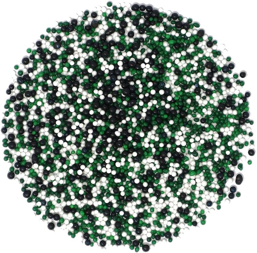 Mystic Sprinkles The Big Game Nonpareil Mix 3.8oz Bottles (Green, Black & White)
