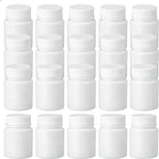 50PCS White Empty Solid Plastic Bottle Case Holder Container Vials Box with Screw Cap for Powder Sample Storage (20ml/0,67oz)