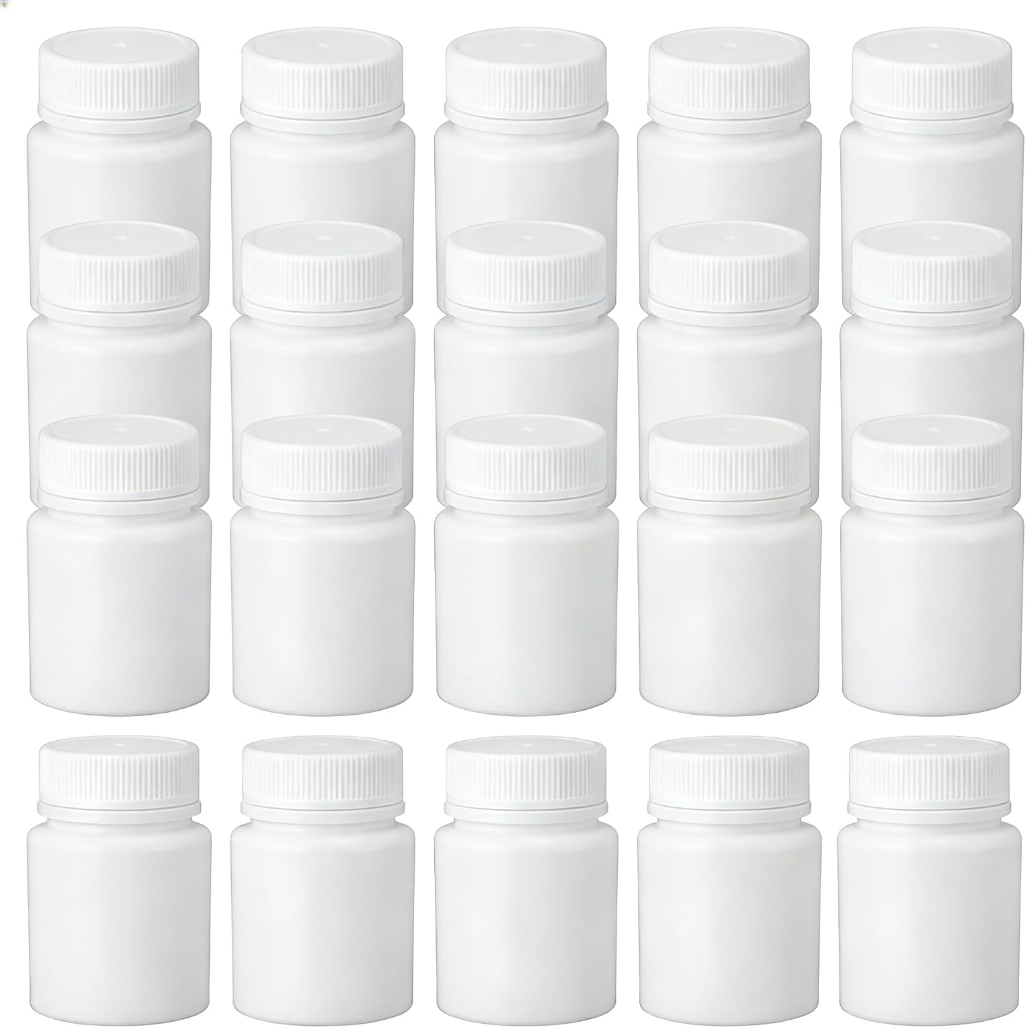 50PCS White Empty Solid Plastic Bottle Case Holder Container Vials Box with Screw Cap for Powder Sample Storage (50ml/1.67oz)