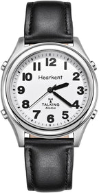Hearkent Atomic American English Talking Watch Speaks Clear and Loud Time, Date and Alarm time Stretch Band is Best Gift for Senior,Visually impaired, or Blind People