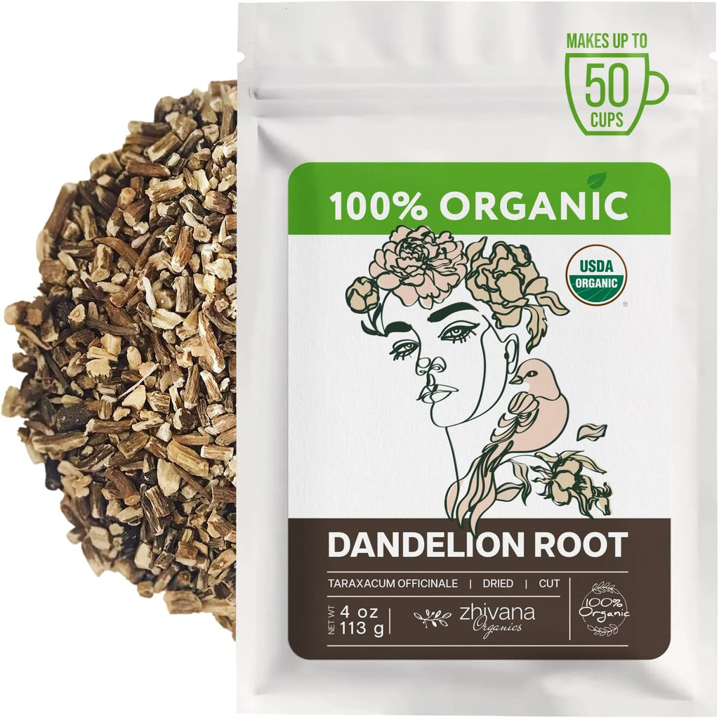 Dandelion Root Organic - Dandelion Tea - Diente de Leon Organico – Natural Cleansing, Gut Flora, Digestion, Liver, Skin – 4 oz