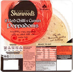 Sharwood's Spicy Chilli & Cumin Poppodums Ready to Eat (8 per pack) - Pack of 2