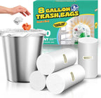 120 Count 8 Gallon Trash Bags Unscented - Thick Clear Medium Garbage bags, 30 Liter Strong Plastic Wastebasket Can Liners for Kitchen Home Bathroom Office