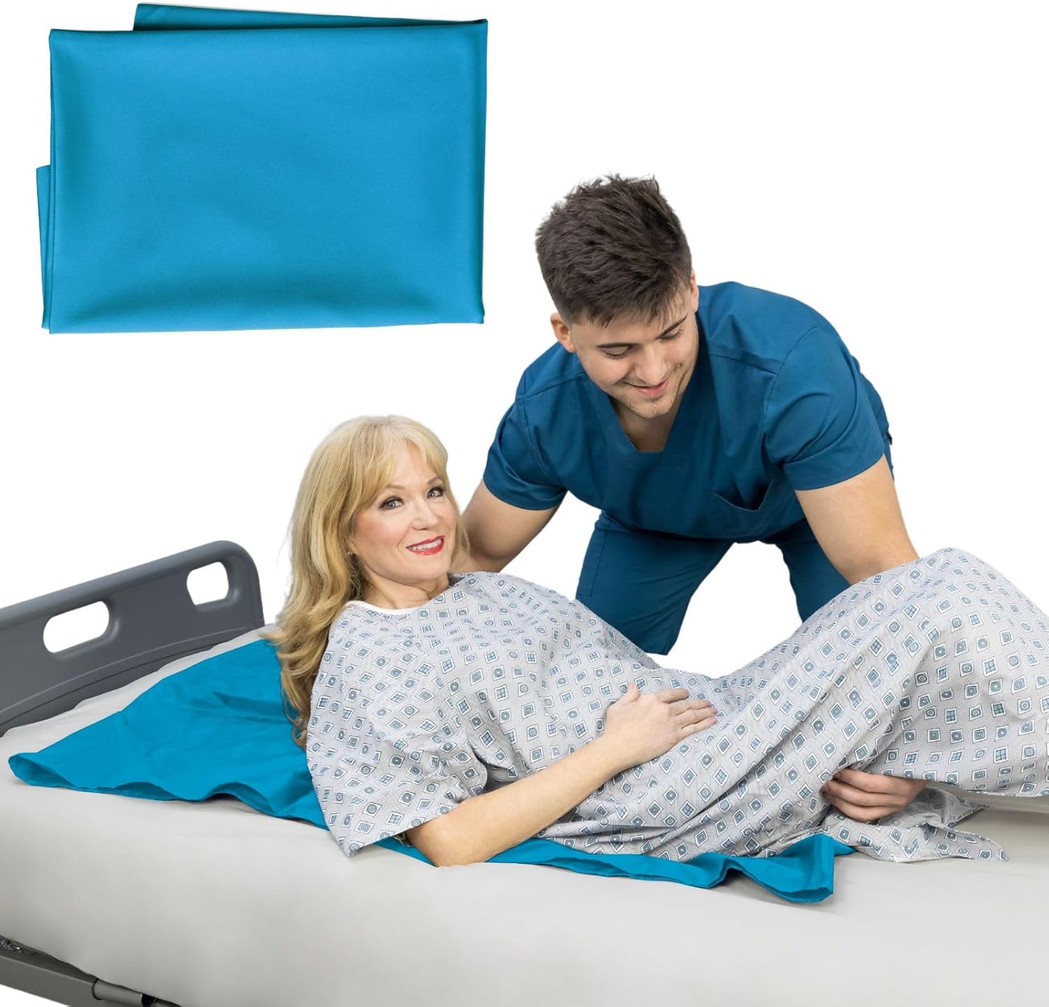 Vive Tubular Patient Slide Sheet for Moving Patients (28" x 28") - Patient Transfer Slide Sheet - Sliding Transfer Sheet & Draw Sheet for Elderly