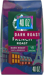 Dark Roast Ground Coffee – French Roast, Bold & Smoky Flavor, 100% Arabica, 40 oz Bag