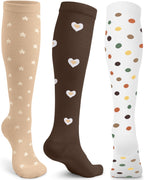 ACTINPUT Compression Socks for Women&Men 15-20mmHg Medical Knee High Support for Seniors,Pregnancy,Flight,Nurse&Circulation