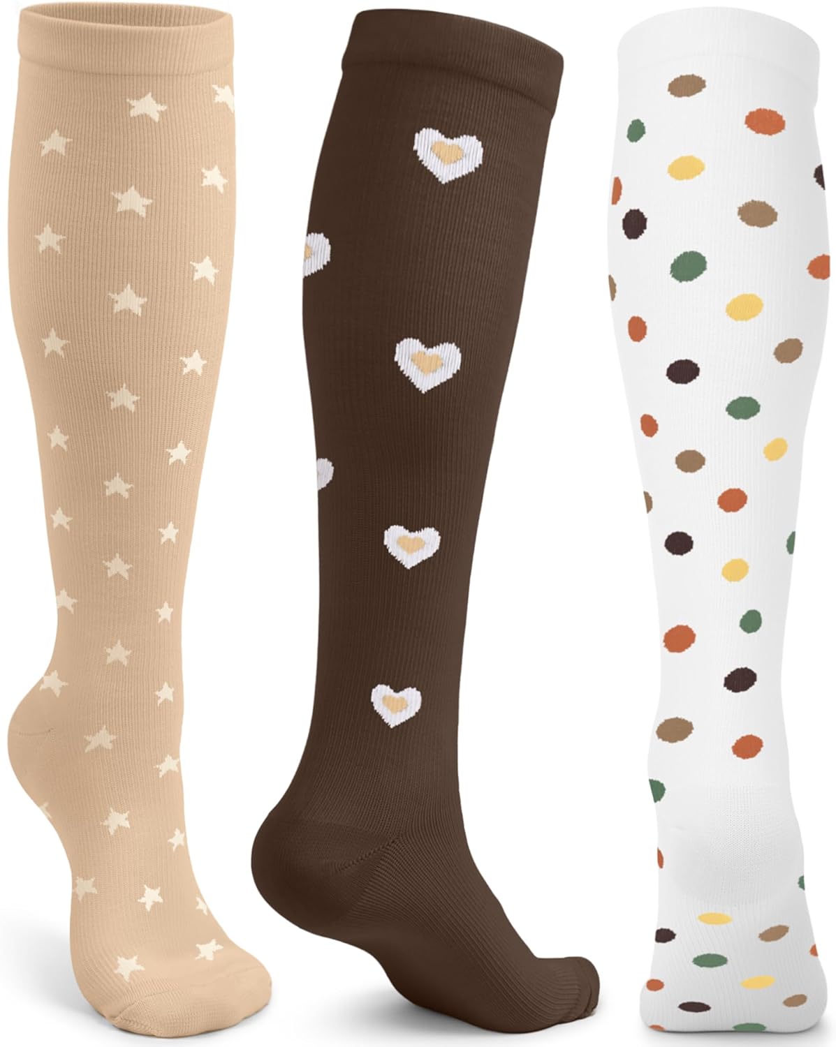 ACTINPUT Compression Socks for Women&Men 15-20mmHg Medical Knee High Support for Seniors,Pregnancy,Flight,Nurse&Circulation