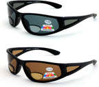 V.W.E. 2 Pairs Men Polarized fly fishing sunglasses with magnification bifocal lens readers outdoor reading