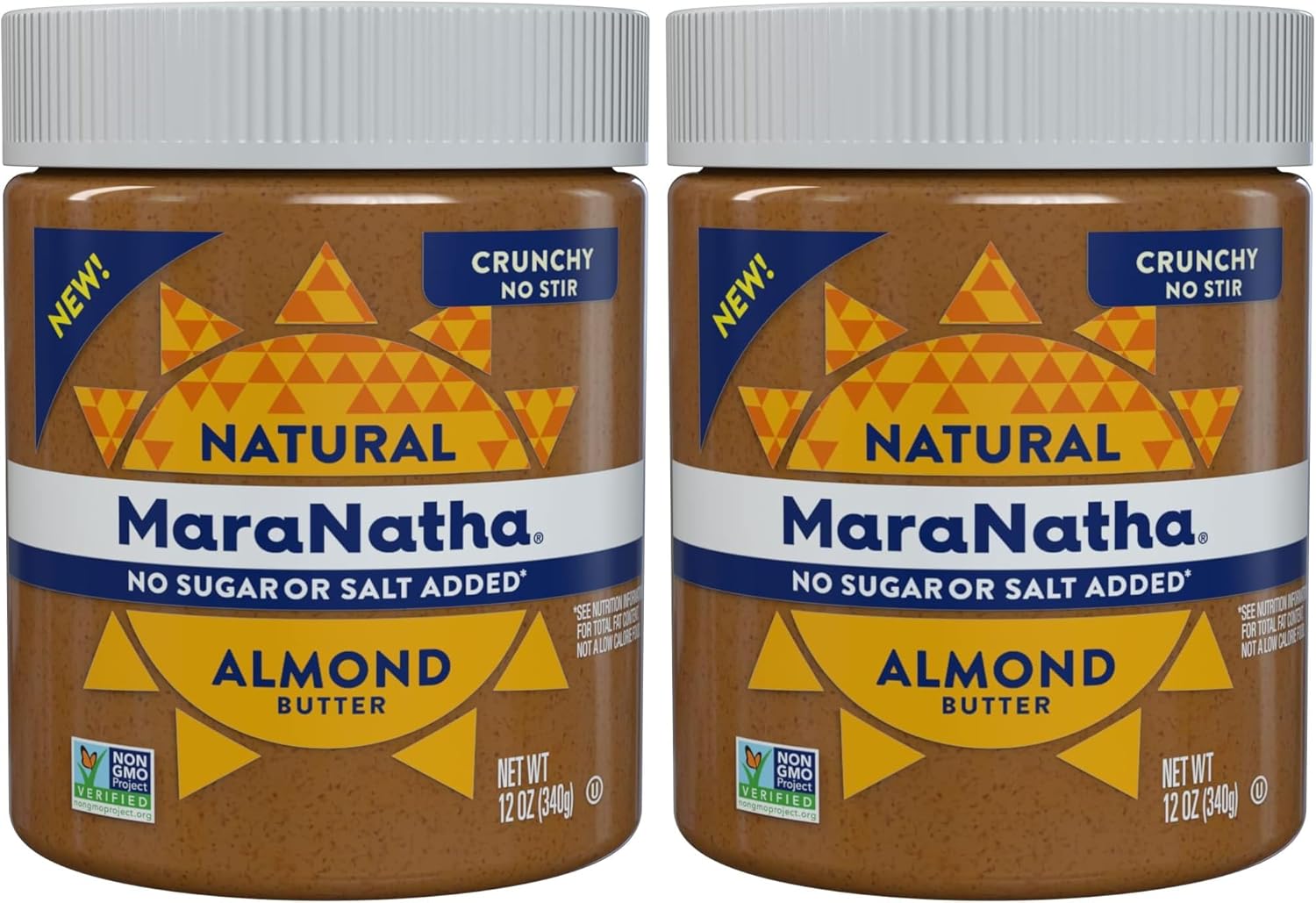 MaraNatha No Stir No Sugar or Salt Added Crunchy Almond Butter, 12oz (Pack of 2)