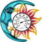 Large Number Indoor Outdoor Thermometer, Celestial Sun and Moon Decor Wall Thermometer for Patio, Outside, Inside, Home, Garden, Room, Window, Greenhouse (15")