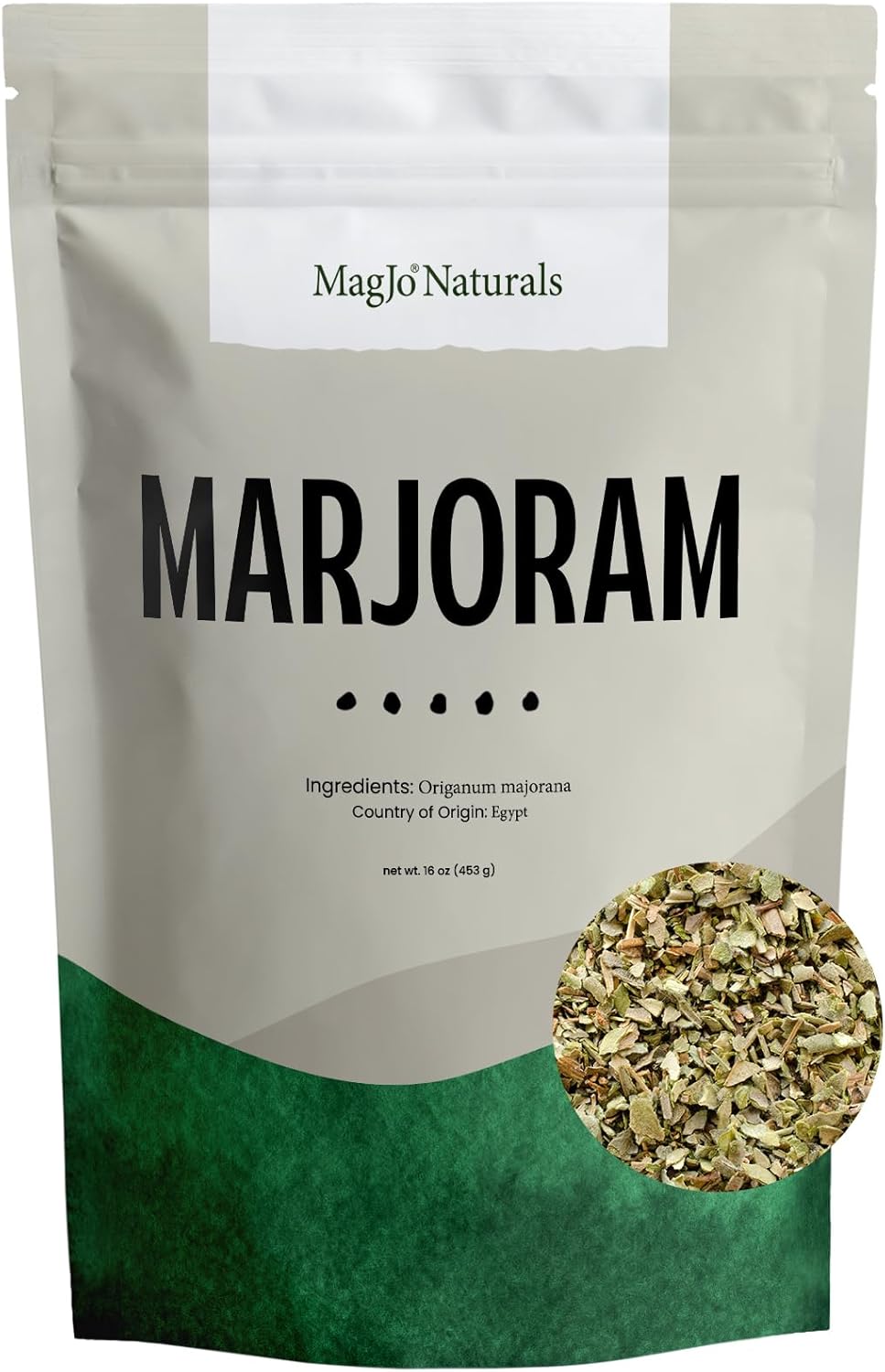 MagJo Naturals Marjoram Leaf, Cut & Sifted | 1 lb. Bulk Bag | Origanum majorana L.