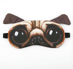 Soft Sleep Mask with Pug Dog Face Print, Adjustable Elastic Strap, Comfortable Eye Cover for Napping, Travel, Meditation, and Rest at Home or on Flights