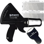 Sequoia Trimcal 4000 Body Fat Caliper with Tape Measure - Precision (Dual-Sided Design) for Fitness Tracking - Color Black & Black