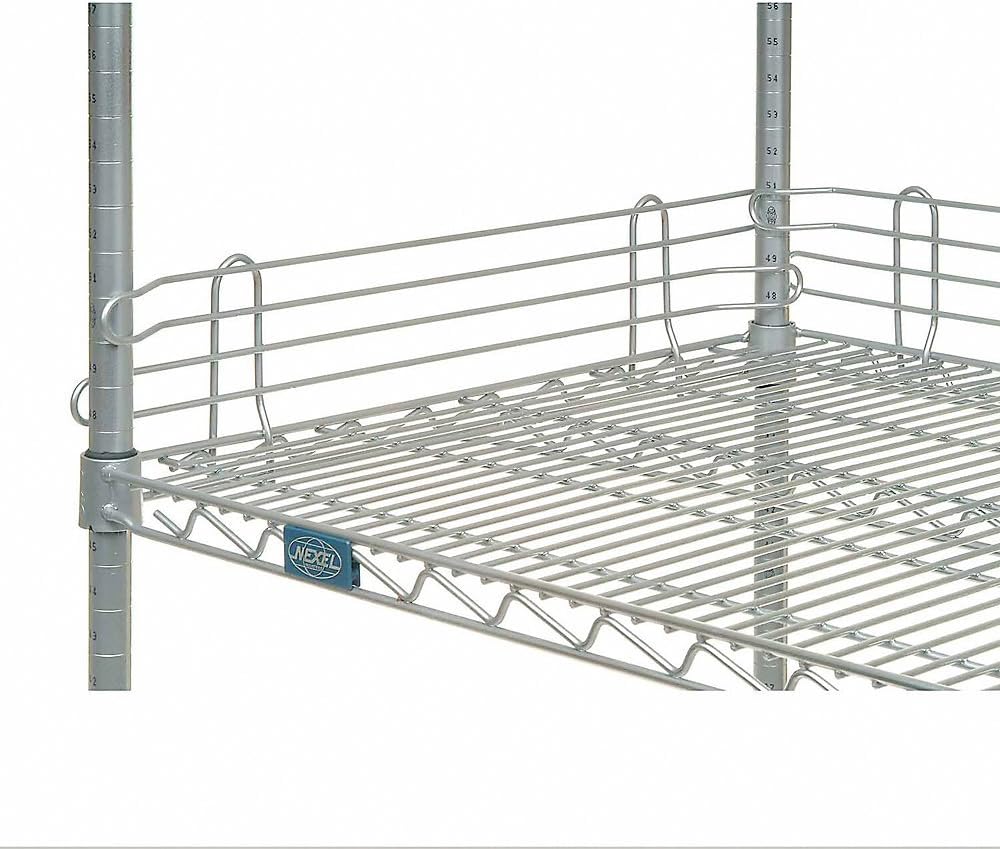 Nexel Wire Shelf Ledge, 14" L x 4" H, Snap in, Stackable for Height, Chrome, NSF Approved, Shelf Not Included