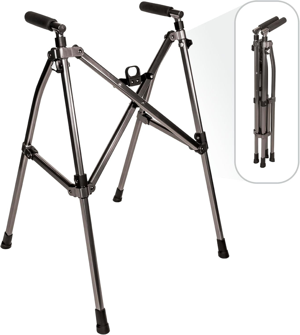 Stander Wonder Walker Lite, Lightweight Folding Mobility Aid for Adults, Seniors, and Elderly, Collapsible Travel Assistant with Rubber Feet for Support, Black Walnut