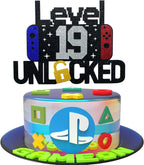 Happy 19th Birthday Video Game Cake Topper Level 19 Unlocked Cake Topper for Kids Boys Girls 19-Years-Old Birthday Party Decoration (happy 19)