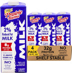 Prairie Farms Milk 2% Percent, Shelf Stable, Reduced Fat, Boxed & Ulta Pasteurized (UHT), Vitamin D White Milk - Preservative and Hormone Free, Gluten Free, Kosher, Made in USA - 1 Quart (4 Pack)