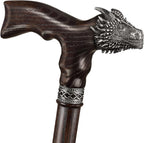 Asterom Handmade Wooden Walking Cane for Men and Women - Dragon - Fashionable Walking Stick Unique Wood Cane