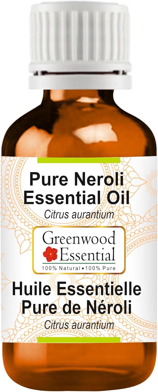 Greenwood Essential Neroli Essential Oil (Citrus aurantium) Pure | Non-Sticky | Non-Greasy | Lightweight | Men & Women | All Skin Types | Steam Distilled 15ml (0.50 oz)
