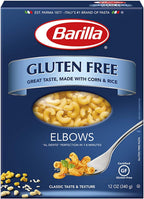 Barilla Gluten Free Elbows Pasta, 12 Ounce - Non-GMO Gluten Free Pasta Made with Blend of Corn & Rice - Vegan