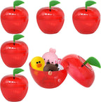 5 Pcs Large Plastic Apple Container Apple Shaped Candy Toy Gift Filled Containers for Graduation Thank You Teacher Gift, Back to School Gift, Party Favors