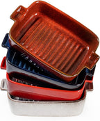 Ceramic Baking Dishes for Oven – Small Rectangular Bakeware Pans for Casserole, Lasagna, Brownies, Side Dishes – Oven Safe Baing Pan with Handles Set of 4