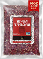 Soeos Sichuan Peppercorns, 16oz(454g), Authentic Szechuan Red Peppercorn, Numbing and Tingle Effect, Less Seeds, Strong Flavor, Essential for Mapo Tofu, Kung Pao Chicken and Asine Cusine