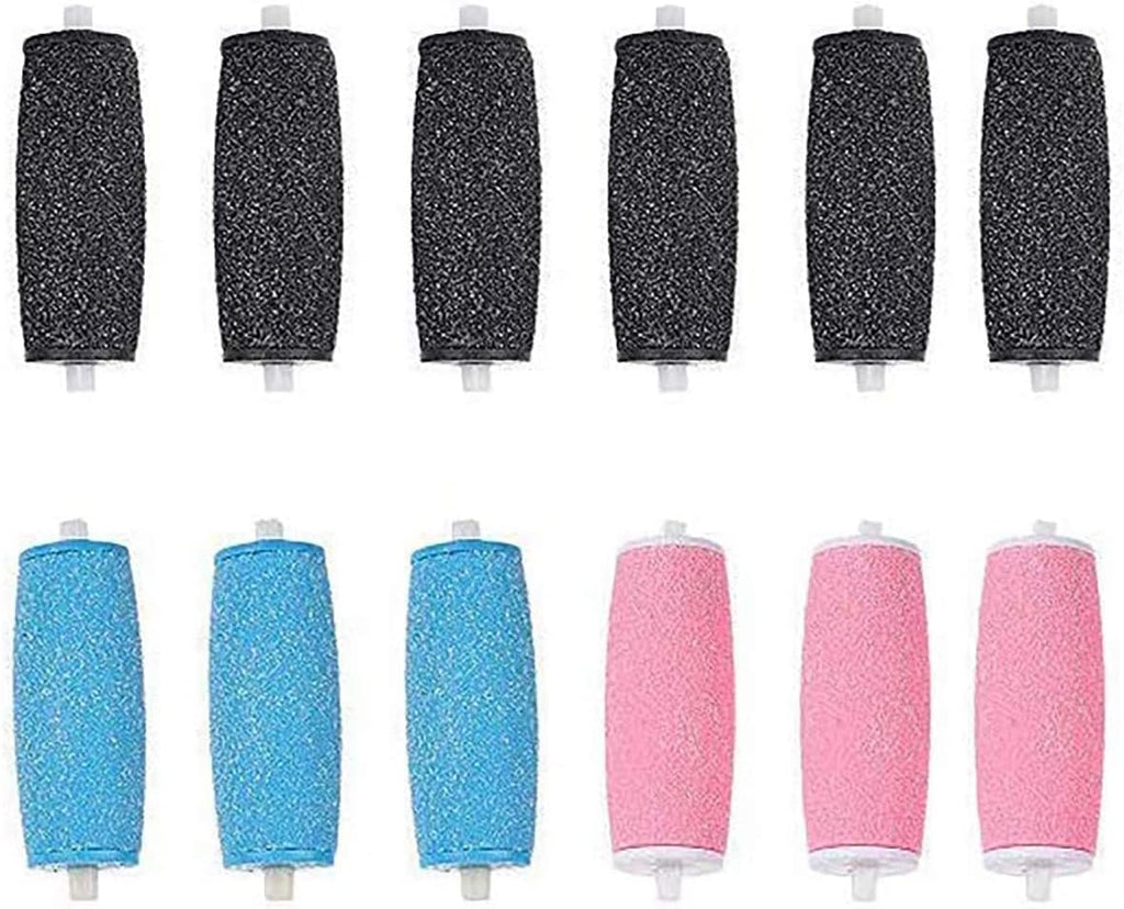 12 Extra Coarse Replacement Roller Refill Heads Compatible with Amope Pedi Refills Electronic Foot File