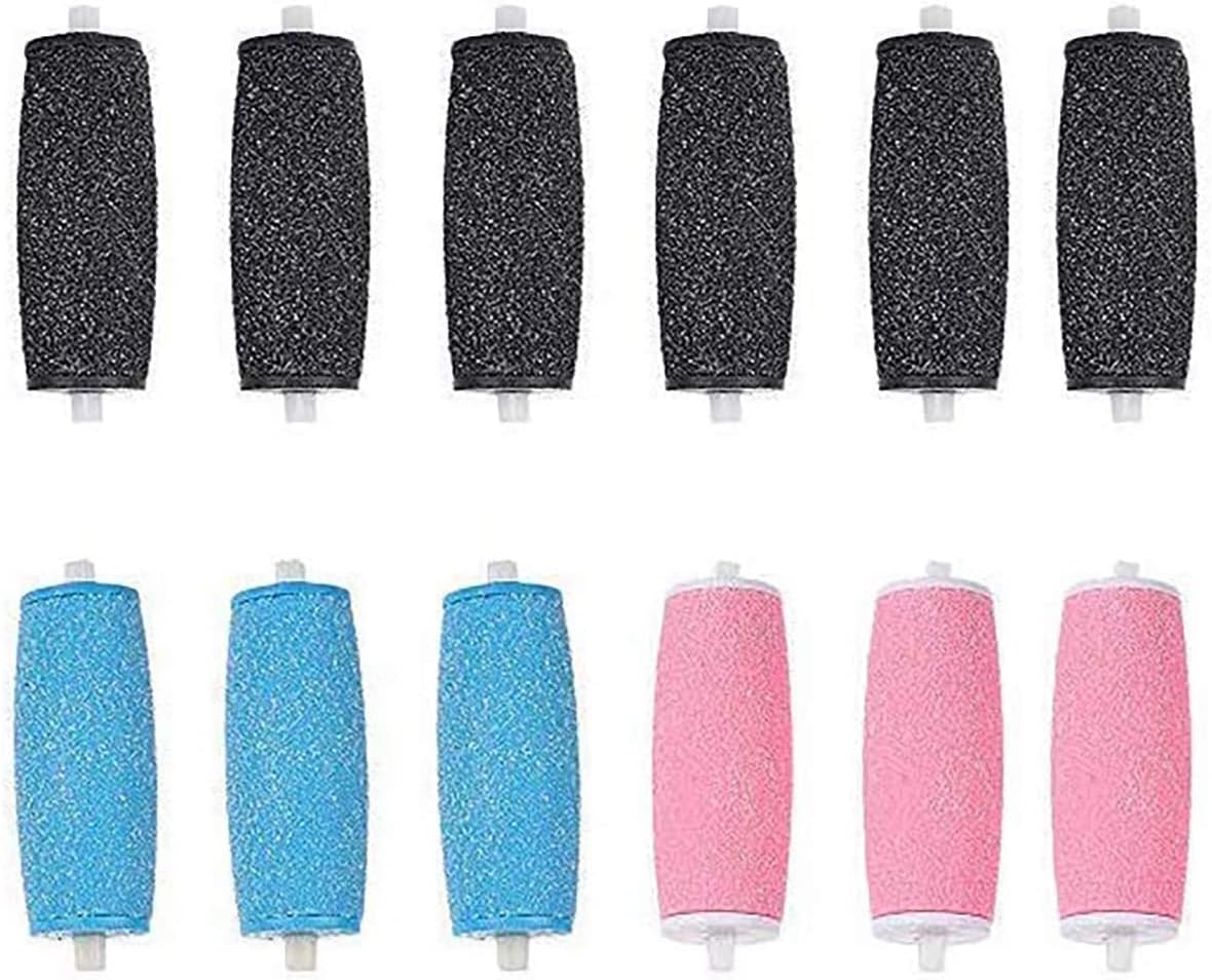 12 Extra Coarse Replacement Roller Refill Heads Compatible with Amope Pedi Refills Electronic Foot File