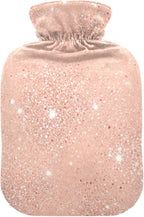 Rose Gold Hot Water Bottle with Velvet Cover Hot Water Bag for Menstrual Cramps Small