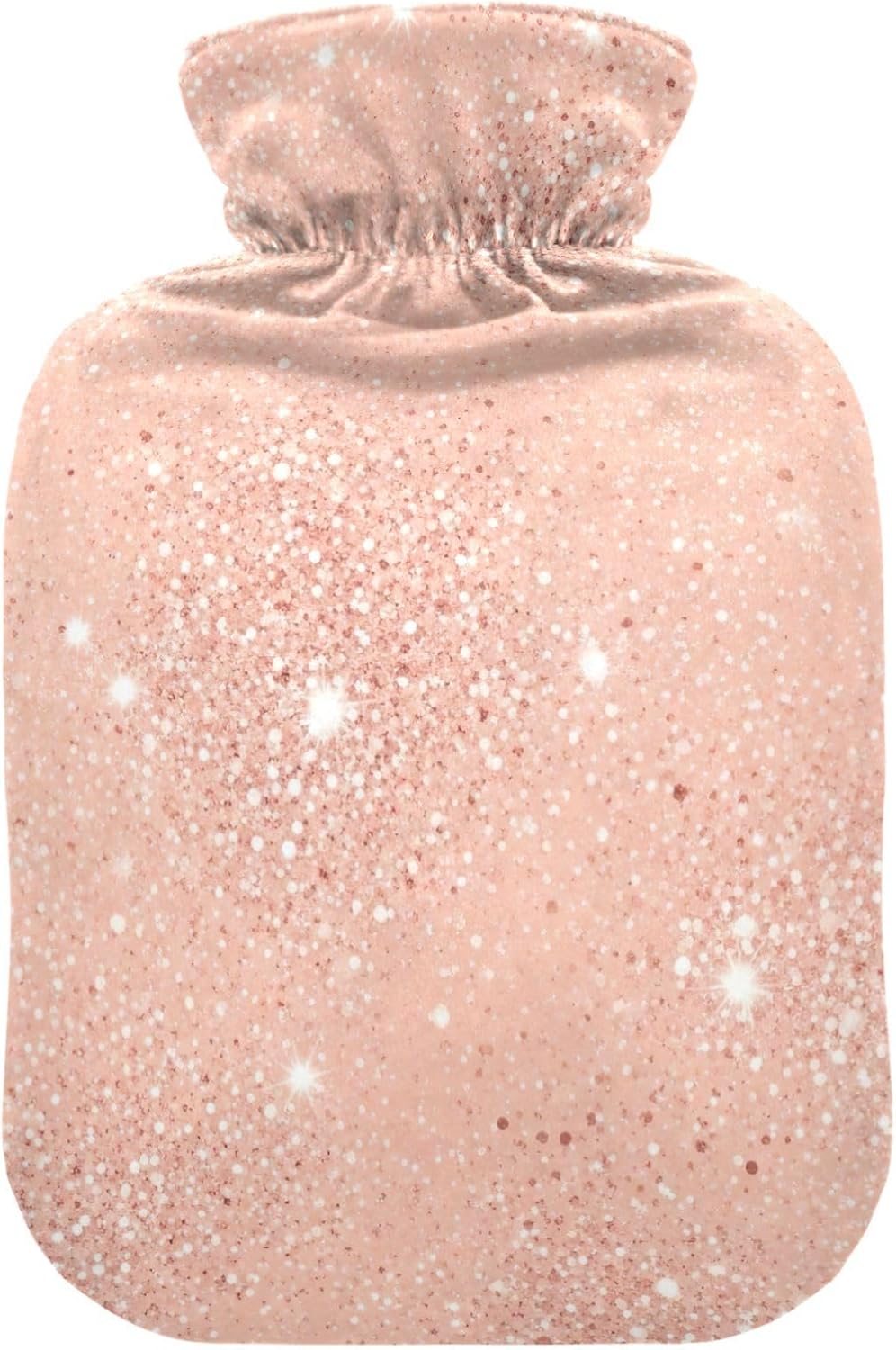 Rose Gold Hot Water Bottle with Velvet Cover Hot Water Bag for Menstrual Cramps Small
