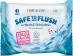 Natracare Safe to Flush Moist Tissues, Made of 100% paper and an Organic and Natural formula with Aloe Vera and Witch Hazel (1 Pack, 30 wipes total)