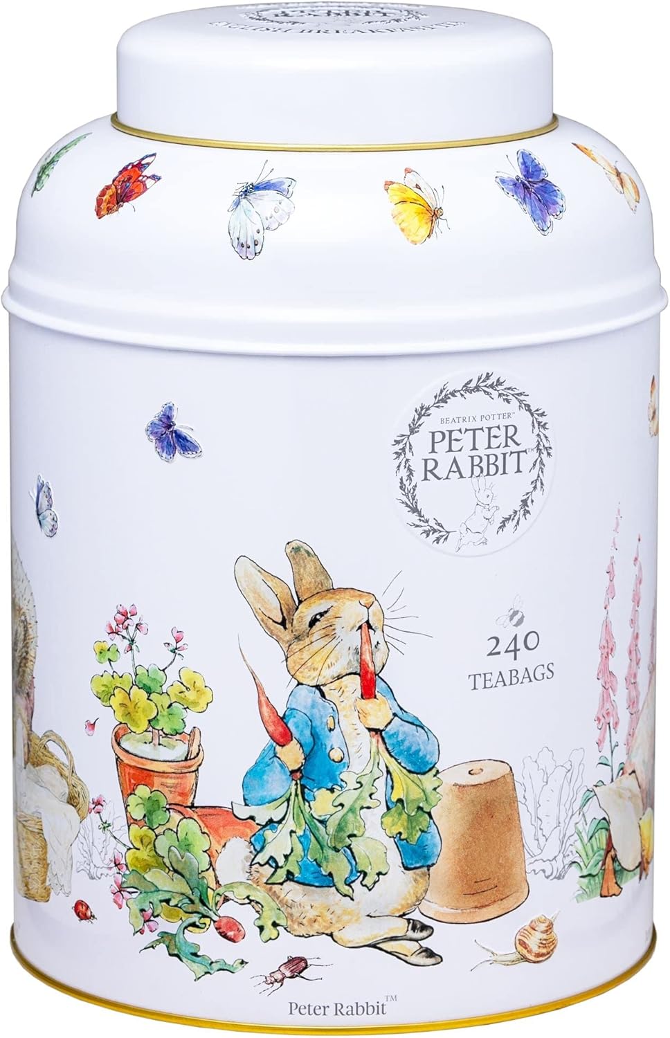 New English Teas Beatrix Potter Peter Rabbit Tea Caddy with 240 English Breakfast Teabags