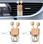 2PCS Car Diffuser Air Freshener Bottle, Refillable Empty Glass Perfume Bottles with Vent Clip, Universal Essential Oil Diffuser for Most Vehicles, Interior Car Accessories (2PCS)
