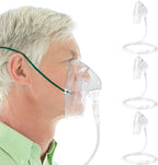 3 Pack Oxygen Masks for Face Adult, XL Size Oxygen Mask with 6.6' Ft Tubing and Adjustable Elastic Strap- NO Cup-White