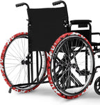 Snowflake Wheelchair Wheel Covers Wear-Resistant Wheelchair Tire Cover Protectors to Protect Floors CarpetsT Christmas Decorations (Fits 24 Inches Wheels)