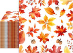 100Pcs Thanksgiving Napkins Disposable Maple Leaf Paper Napkins 6.5 x 6.5 Inch Lunch Dinner Napkins for Autumn Seasonal Events Harvest Family Picnic Thanksgiving Party Decorations