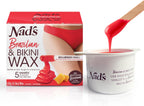 Nad's Brazilan & Bikini Wax Kit, Hair Removal For Women, Body Wax Specifically For Coarse Hair, At Home Waxing Kit With Hard Wax + Calming Oil Wipes + Wooden Spatula