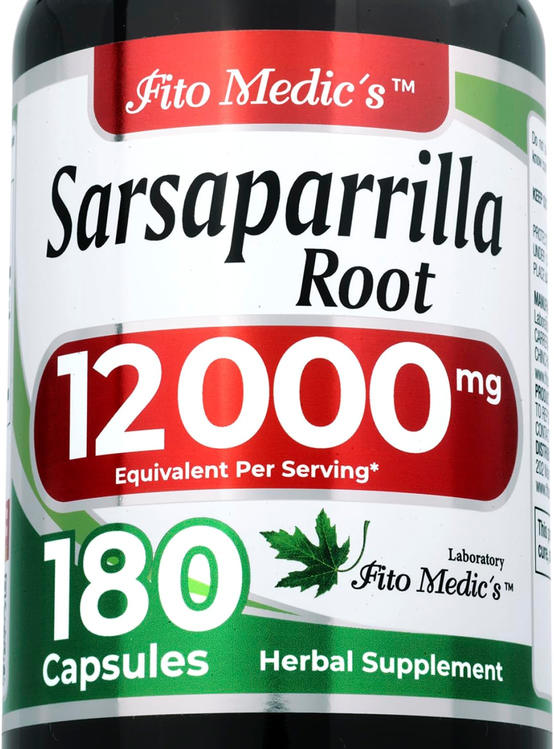 FITO MEDIC'S Sarsaparilla Root | Sarsaparilla Root Capsules | 180 Capsules | Concentrated Extract | Highly Absorbable Herbal Supplement