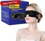 100 Packs Disposable Sleep Masks Bulk, Blackout Blindfolds for Men Women, Soft Eyemasks Adjustable for Sleeping Travel Yoga, Light Blocking Night Eye Mask for Party Games Team Building