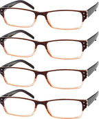Eyekepper Reading Glasses-4 Pack Include Reading Sunglasses for Women Men Reading Under The Sun,Two-Tone Reader Eyeglasses
