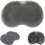 YVPSI Shower Foot & Back Scrubber, Wall Mounted Massage Pad, Silicone Bath Massage Cushion Brush with Suction Cups for Body Scrubber Improve Foot Circulation & Soothes Tired Feet (Grey)