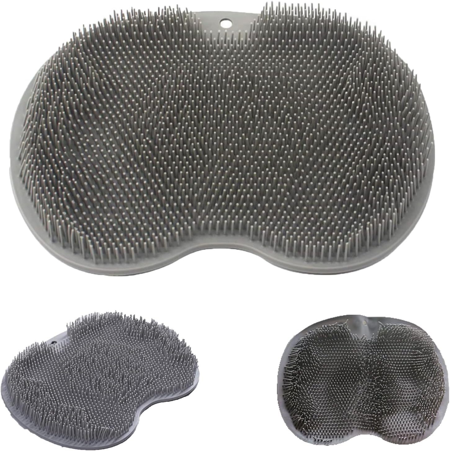 YVPSI Shower Foot & Back Scrubber, Wall Mounted Massage Pad, Silicone Bath Massage Cushion Brush with Suction Cups for Body Scrubber Improve Foot Circulation & Soothes Tired Feet (Grey)