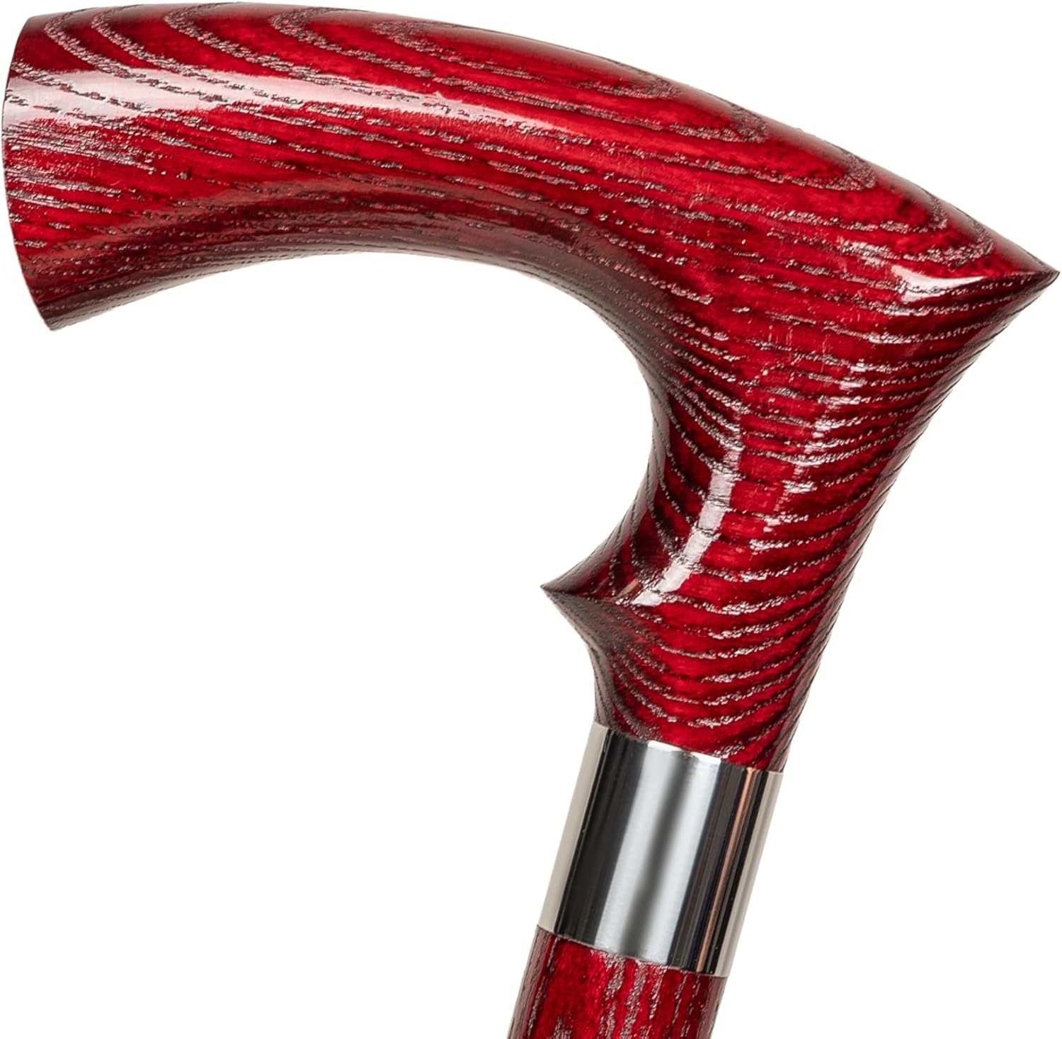 Dr. Watson Classic Duke Walking Cane – Handcrafted Ash Wood Cane with Polished Stainless Steel Collar