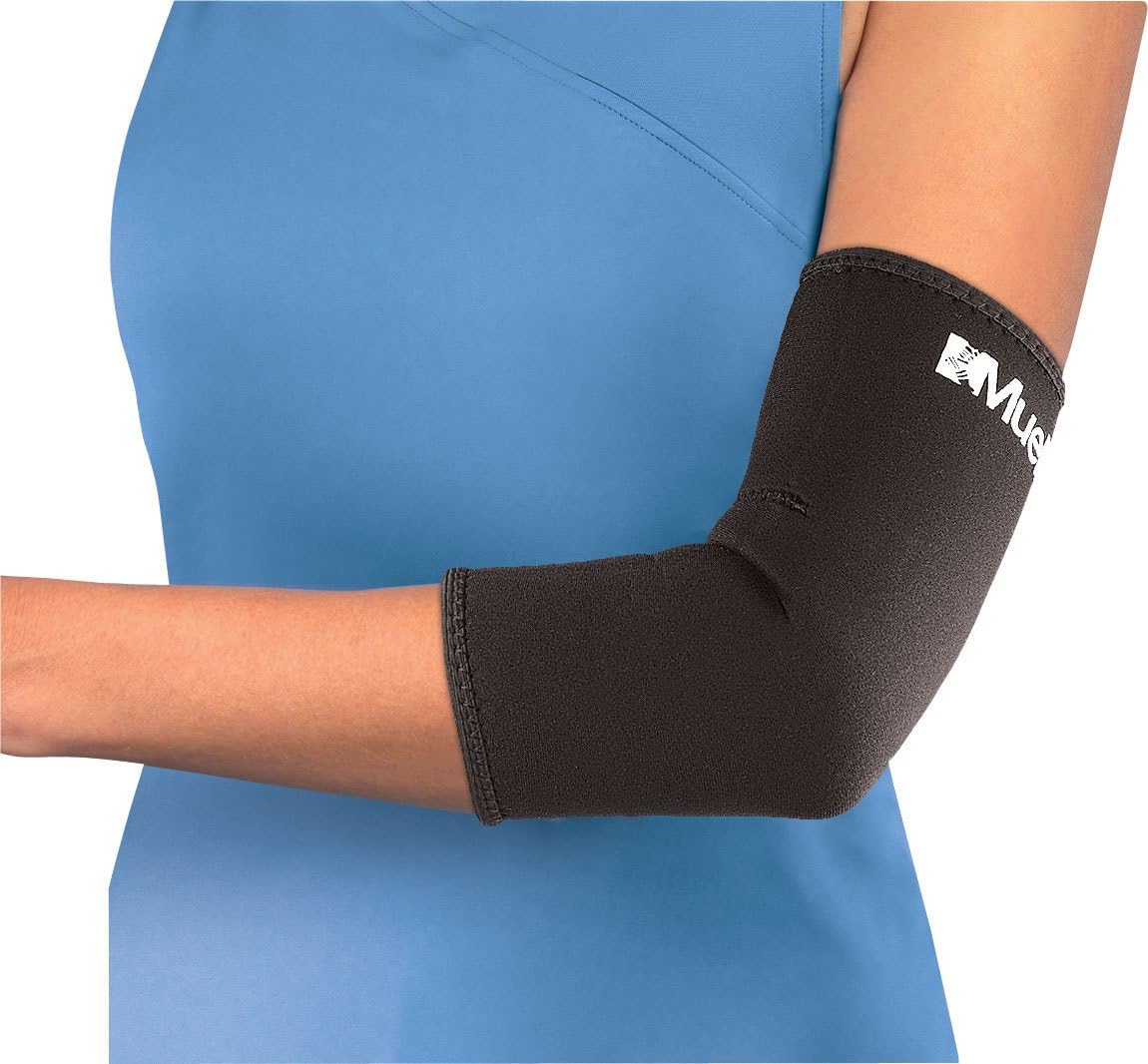 MUELLER Sports Medicine Elbow Compression Sleeve, Elbow Brace for Pain Relief for Men and Women, For Tennis, Golf, Painting, Factory-Line Work, and More, Black, Large
