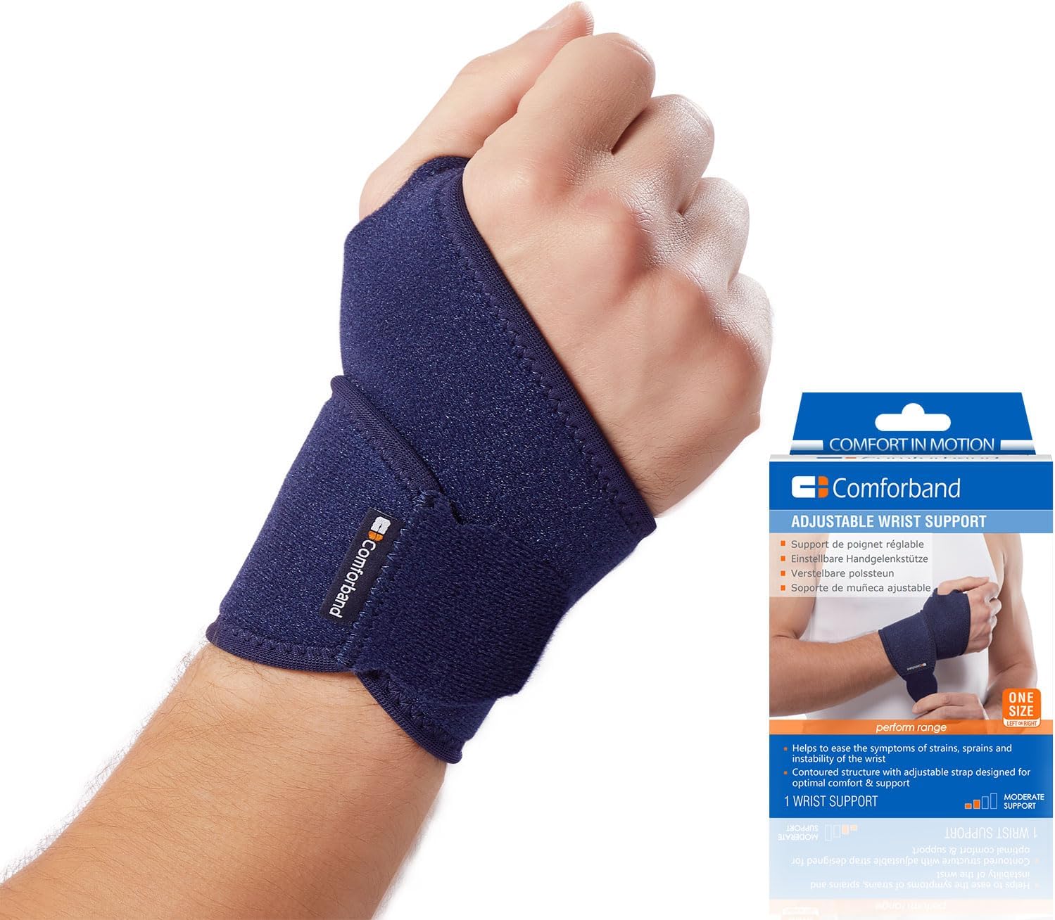 Adjustable Wrist Brace - for Joint Pain, Arthritis, Sprains, Strains, Instability, Gym, Sports, Golf, Tennis, Basketball - Adjustable Compression - One Size – fits left or right hand